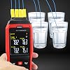 Thermocouple Thermometer Data Logger 4 Channels Digital K Type Thermometer, Real-Time Data Logging, Temperature Data Logger, 5000 Groups Record, Audible/Visual Alarms, Wide Range -328~2501°F