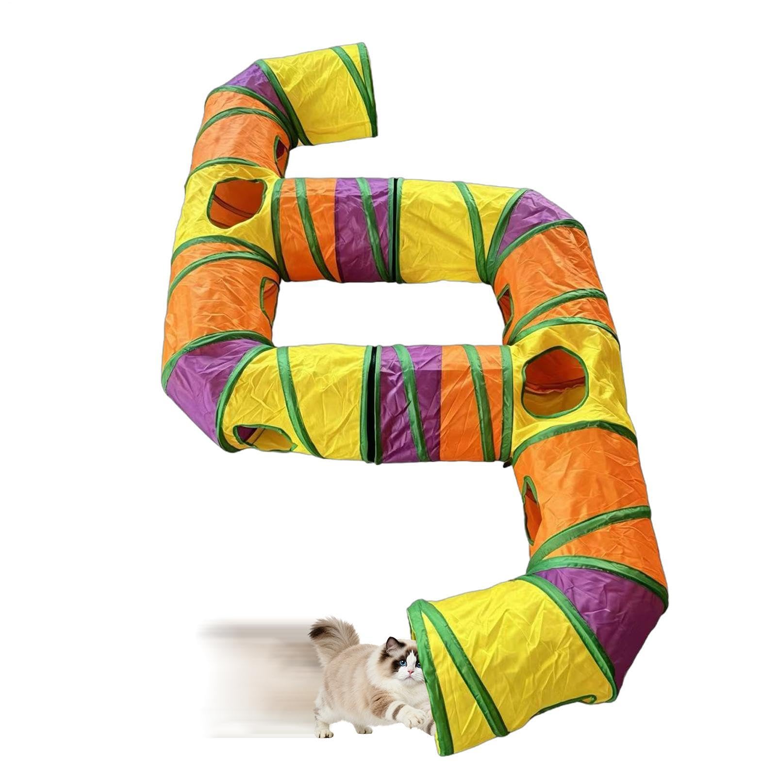 Tunnel Giocattolo Per Gatti Decorazione Pieghevole e Lavabile | Tubo Gatti E Tunnel Animali Per Cuccioli Conigli Furetti Soggiorno Appartamento Giardino Prato
