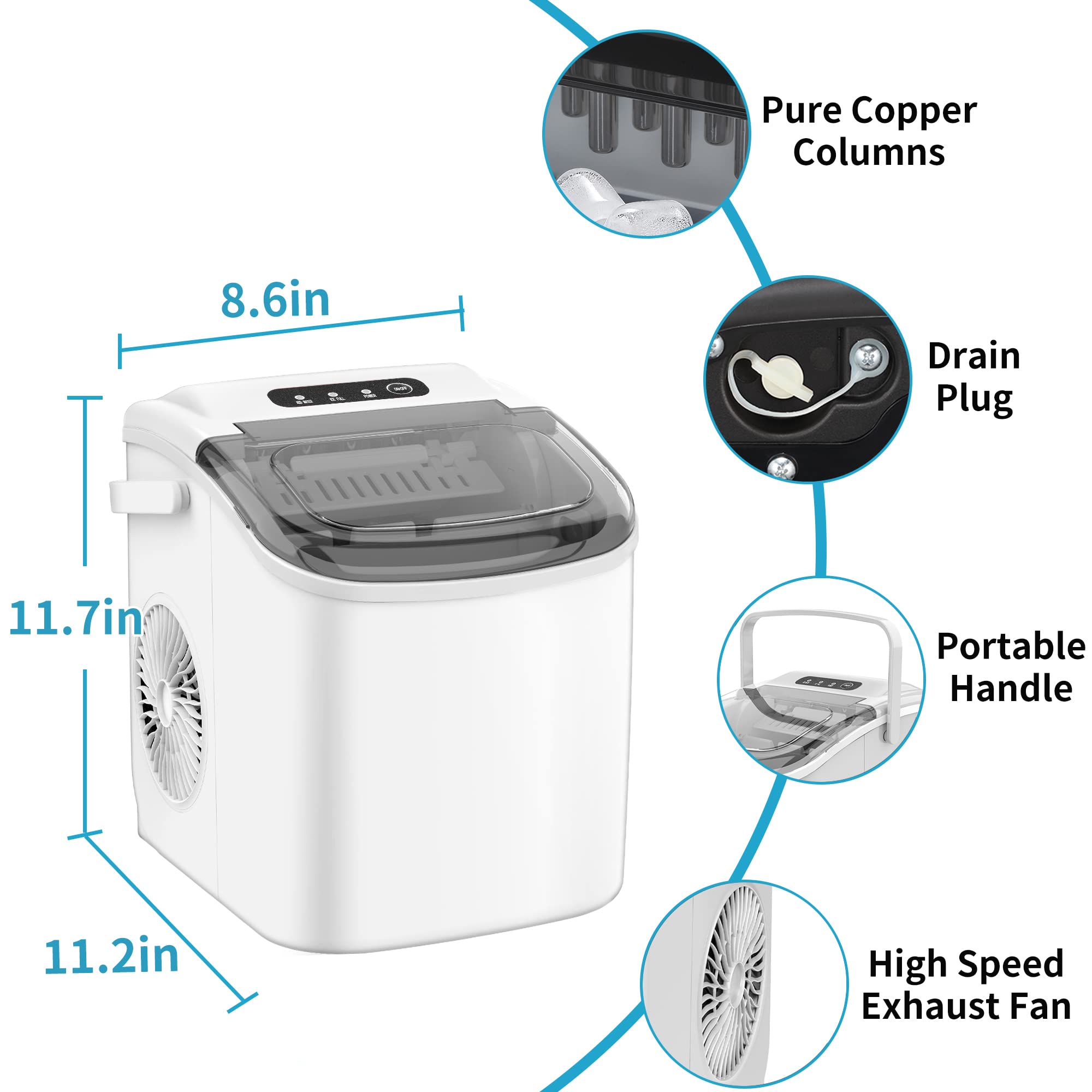 COWSAR 製氷機 家庭用 6分高速製氷機自動洗浄機能 1.2L大容量タンク 61GuH121abL._UF1000,1000_QL80_.jpg
