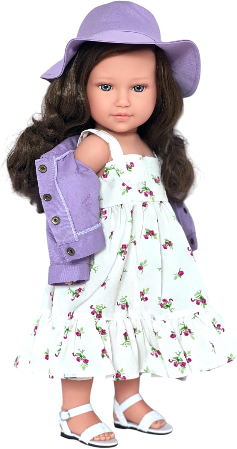Kennedy and Friends Complete Outfits for 18 Inch Fashion Girl Dolls- 18 Inch Doll Clothes That Fits All 18 Inch Dolls (Lavender Floral Dress)
