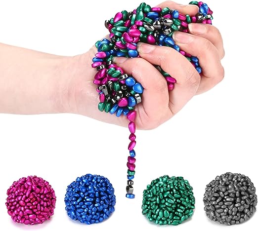 550pcs Multicolor Ferrite Stones Fidget Toys for Adults, Seriously Satisfying Toy Gravels Ferrite Putty Toys Stress Relief Desk Toys for Office