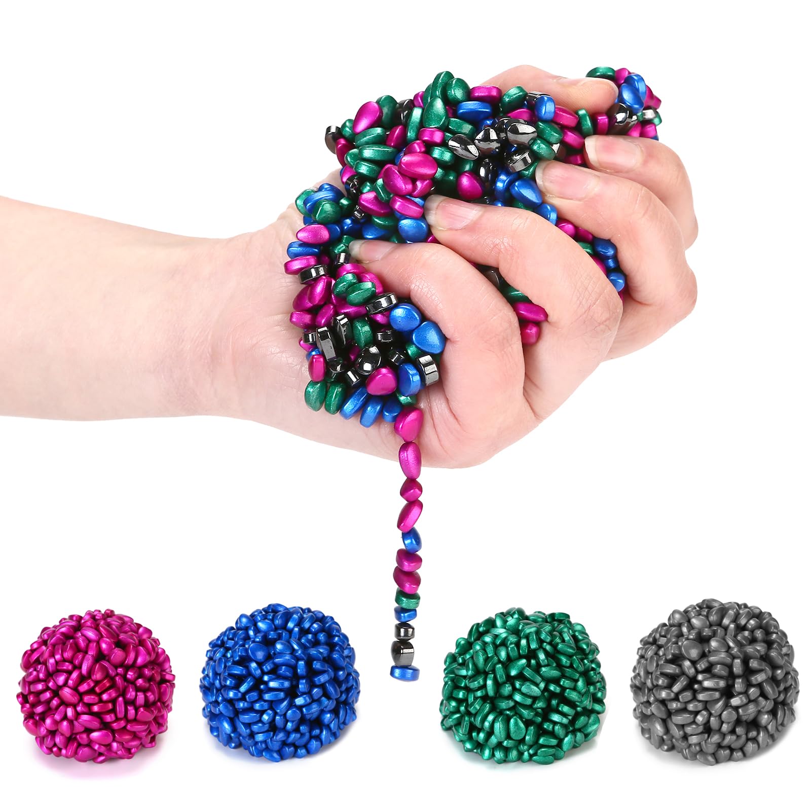 550pcs Multicolor Ferrite Stones Fidget Toys for Adults, Seriously Satisfying Toy Gravels Ferrite Putty Toys Stress Relief Desk Toys for Office