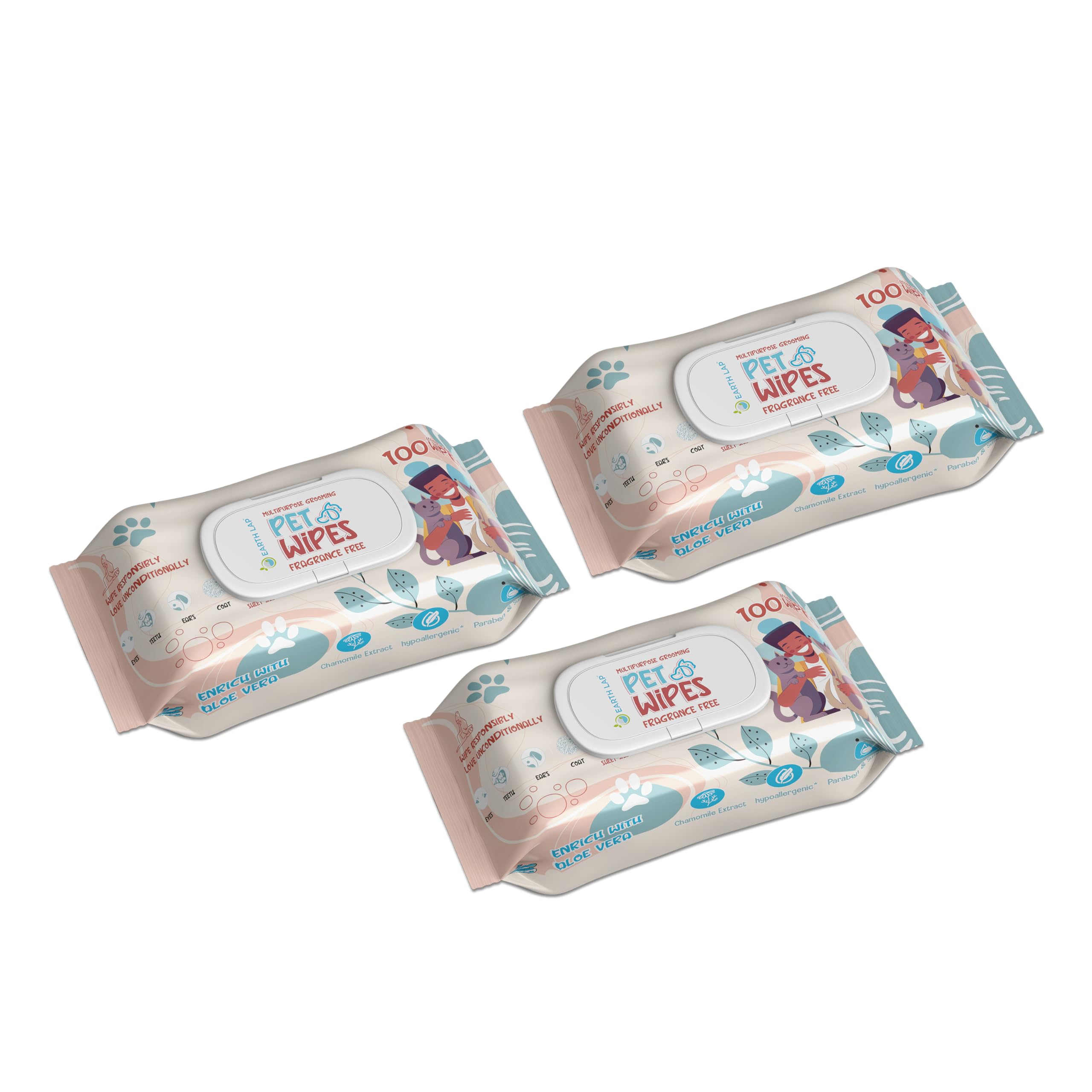 Earth Lap Eco-Friendly Pet Wipes: 100% Biodegradable, Fragrance Free Grooming Wet Wipes for Dogs, Cats, Puppies, Rabbits, Small Pets - 300 Count, 3 Pack (B0CZL5ZJLL) Amazon Price History, Amazon Price Tracker