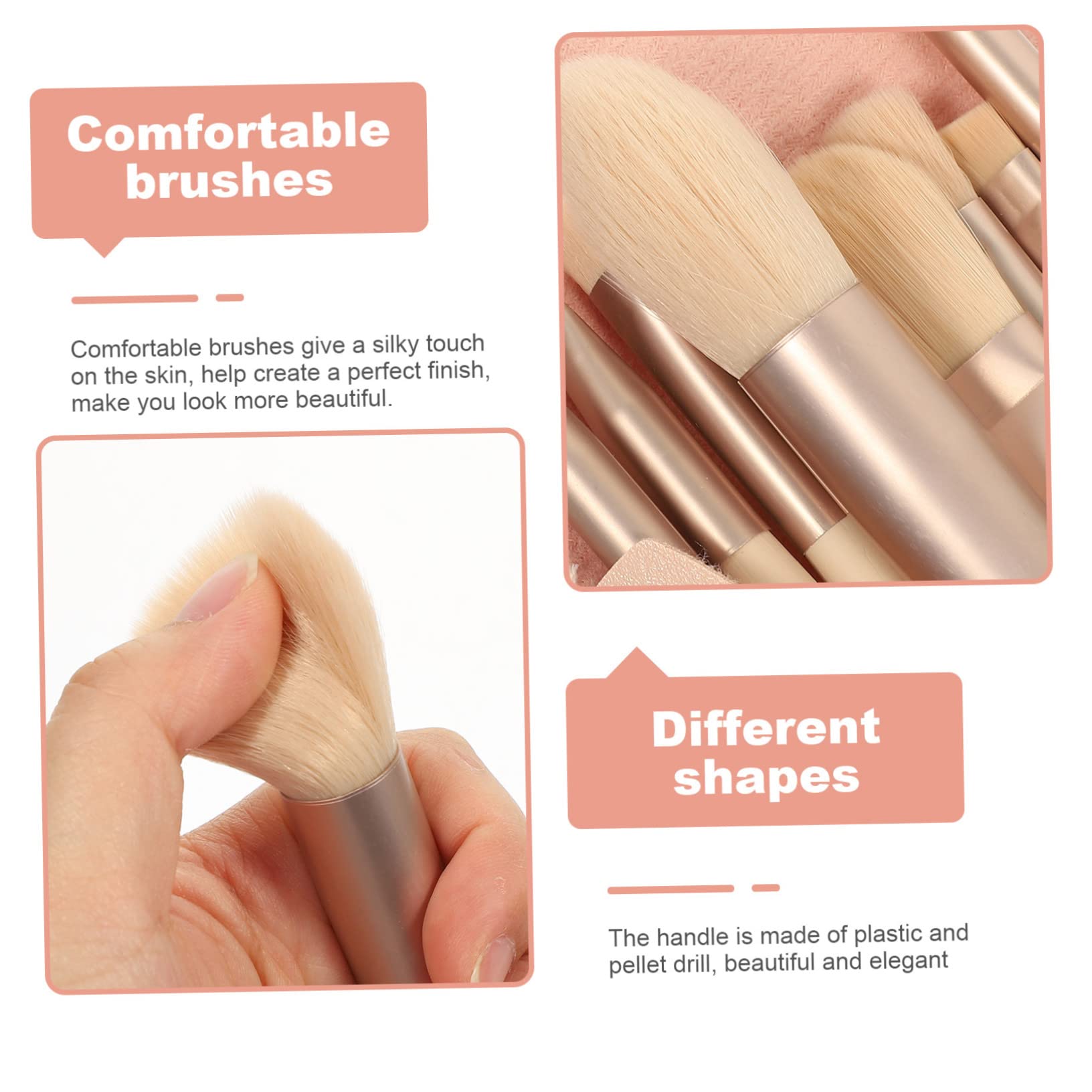 FRCOLOR 5sätze Teiliges Mini-make-up-pinselset Mit Holzgriff Tragbare Kosmetikwerkzeuge Für Foundation Concealer Und Lidschatten Für Und Make-up-enthusiasten
