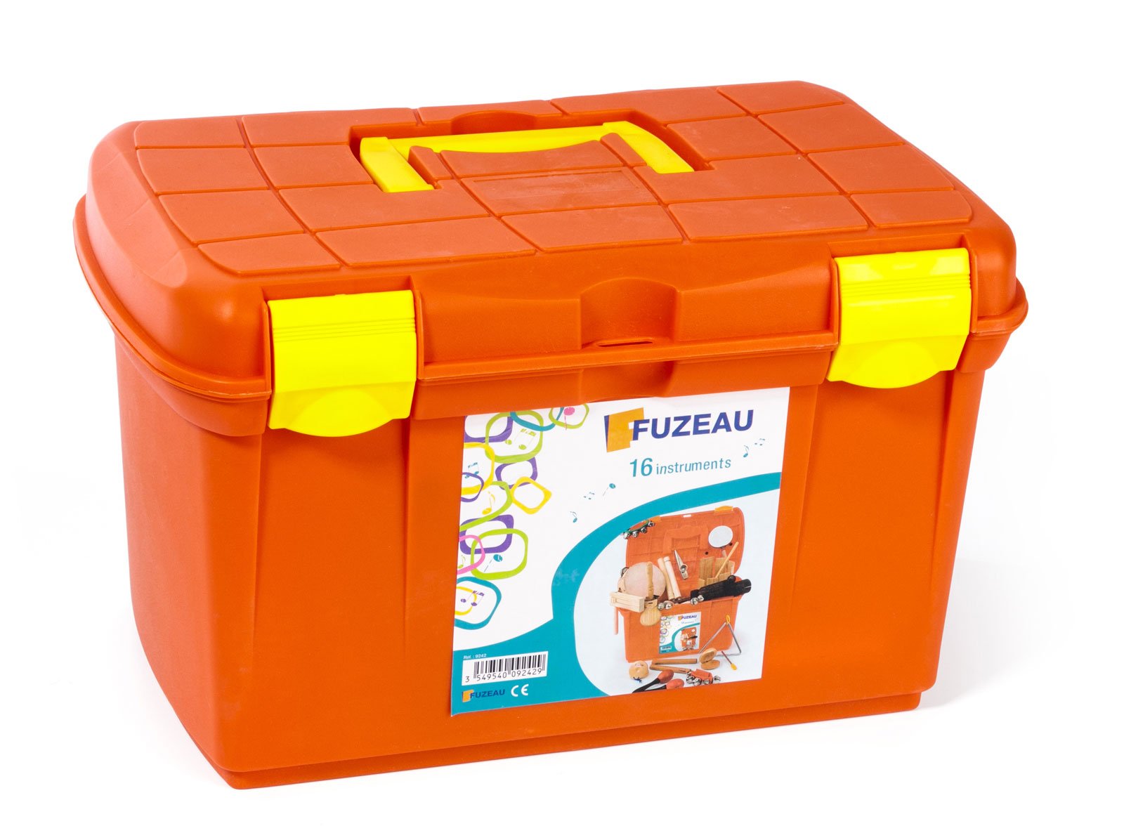 Fuzeau - Malle 16 Instruments De Musique Pour Enfants Dès 3 Ans - Percussions À Frapper, Secouer, Gratter, À Faire Vibrer - Coffret Complet Pour Éveil Musical - École, Crèche Ou Maison - Réf. 9242