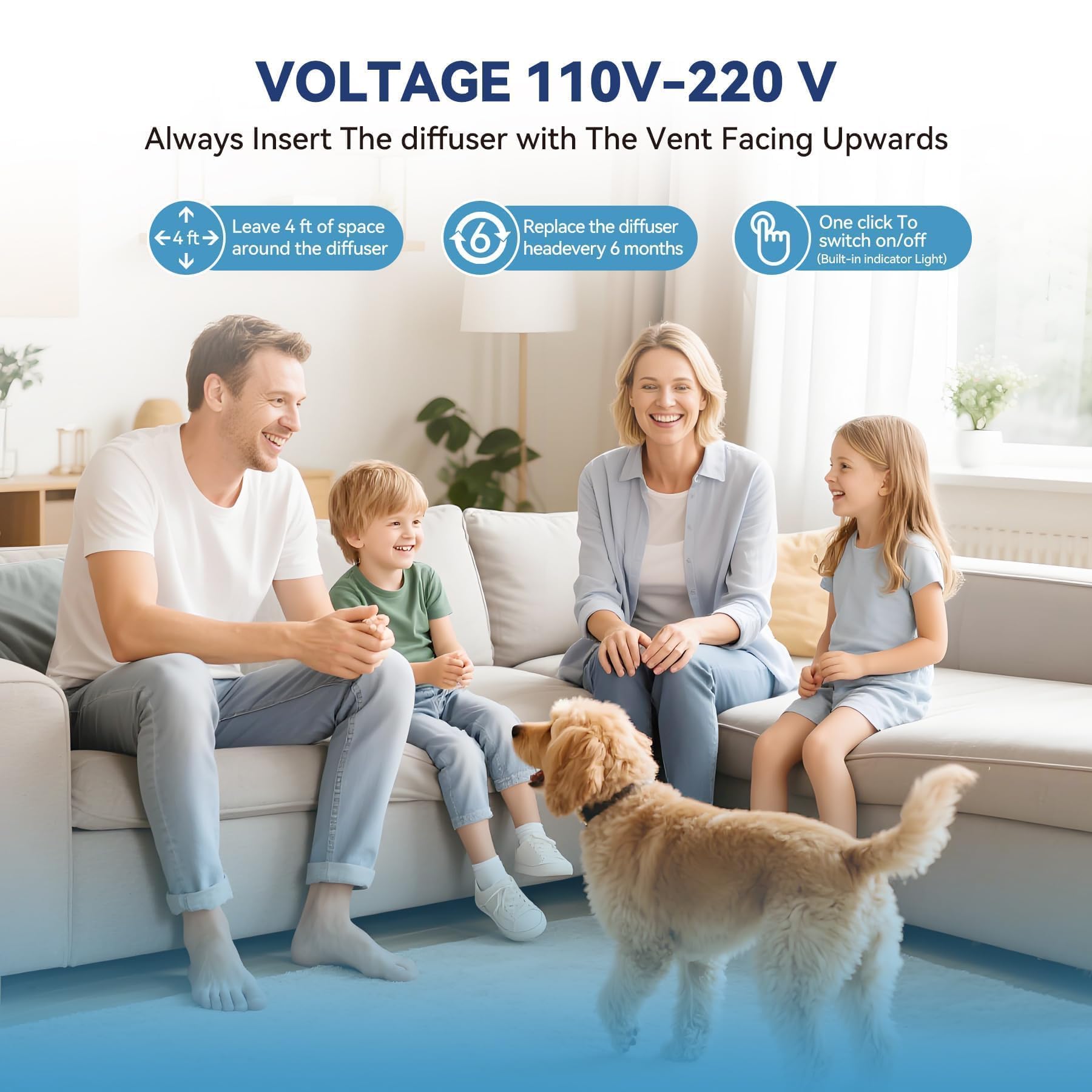 Dog Calming Pheromones Diffuser: 3-in-1 Kit Appeasing Pheromone Diffuser to Calm (1 Plugin+2x48ml Refills) for Comfort Reduces Stress Anxiety, Long-Lasting Appeasing Pheromone for Pet Dog Cat (3in1) — view 6
