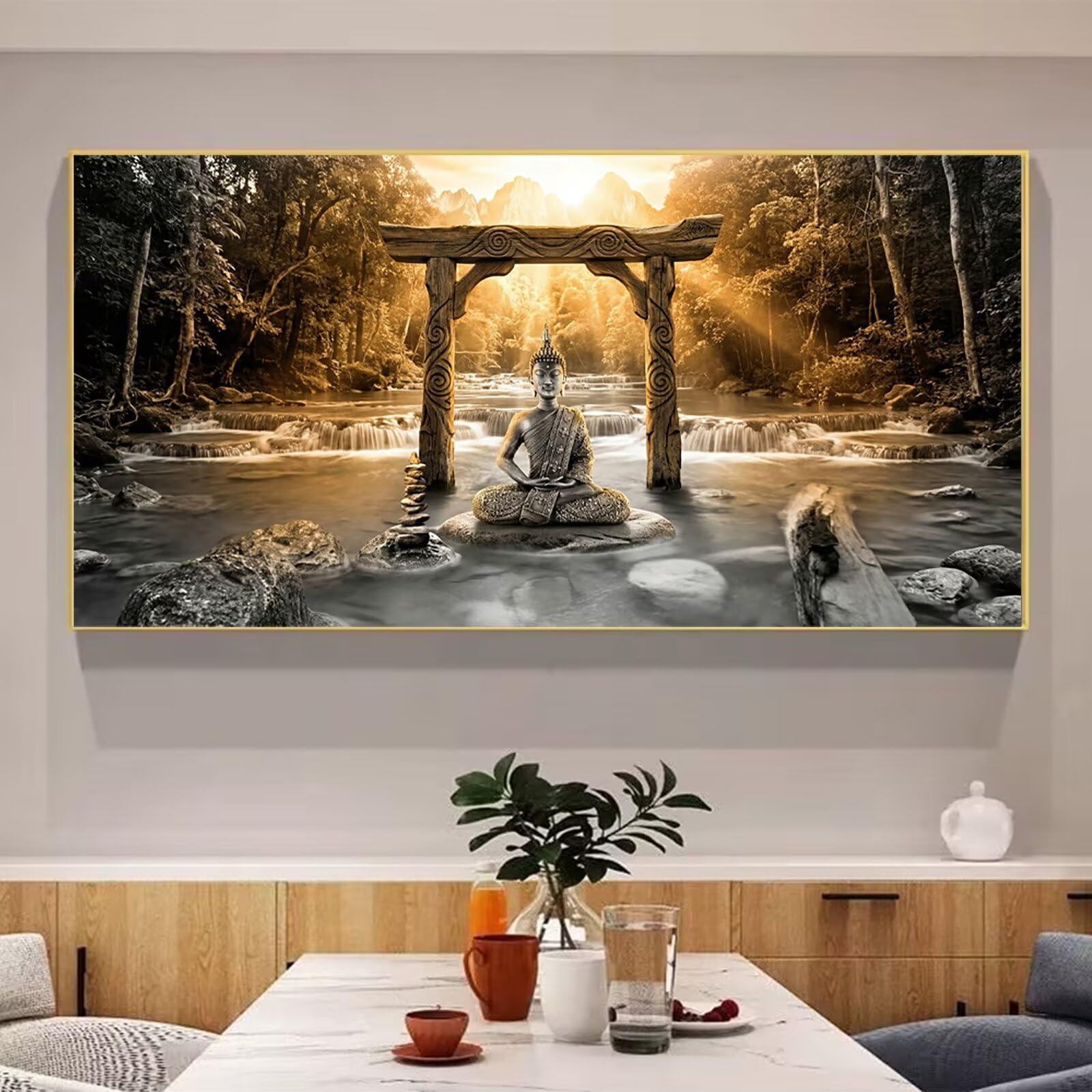 Diamond Painting Zen Diamond Painting Erwachsene Groß XXL Landschaft, 5D Full Eckige Steine Drill Diamanten Malen Nach Zahlen, DIY Set Kreativ Set für Erwachsene Home Decor Wanddeko 100x200cm, Cod-832