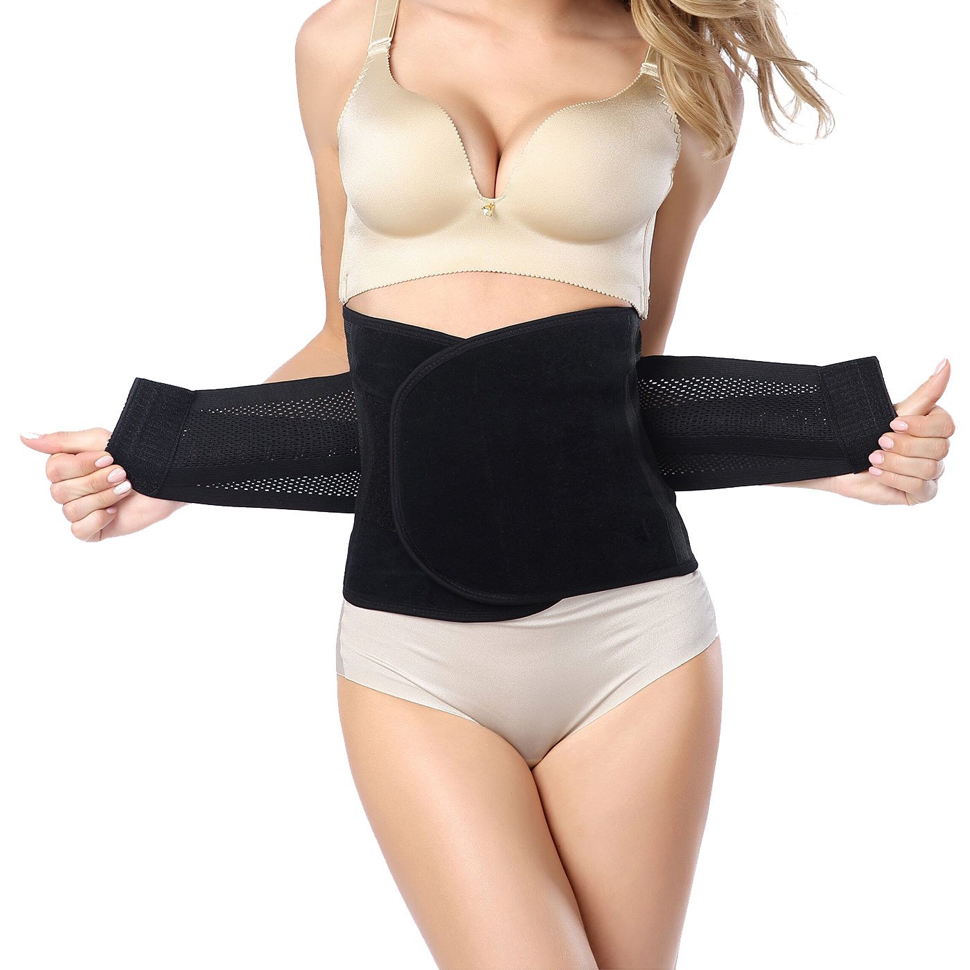 Ceinture Post-Partum Réglable Femme – Ventre Plat & Soutien Lombaire – Gaine Abdominale Élastique Respirante – Noir Taille M (FR 36)
