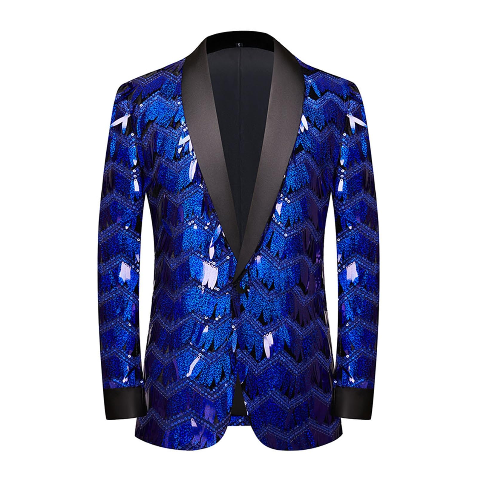 Glitzer Sakko Herren, Glitzer Blazer Slim Fit Hochzeit Mantel Langarm Mantel Anzug Herren Pailletten Sakko Party Formelle Discokugel Kleidung Herrenjacke Performance-Kostüm