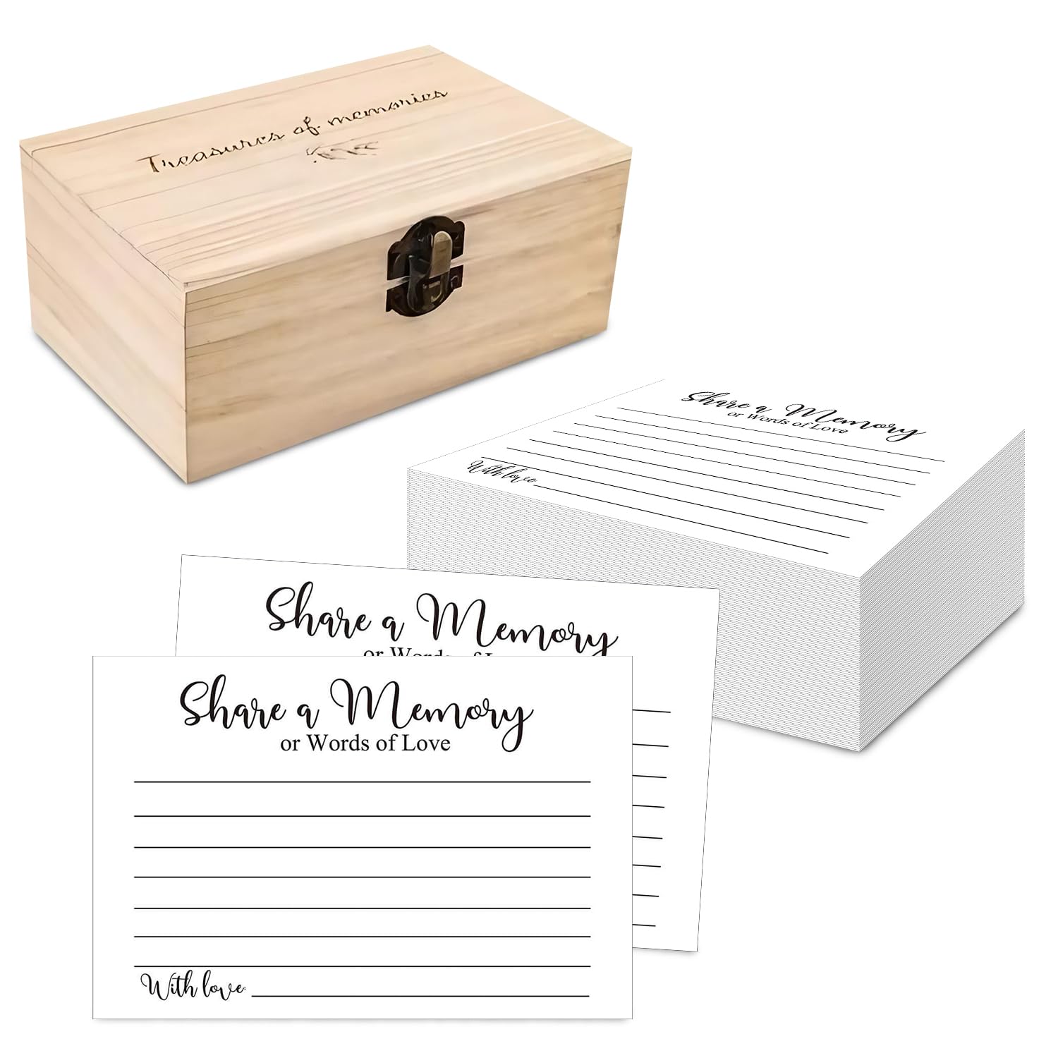 Boîte à souvenirs en bois et ses 50 cartes mémoire pour remise de diplôme