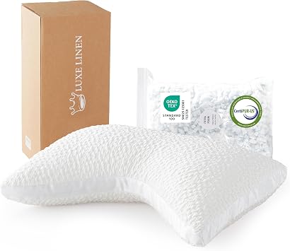 Side Sleeper Pillow for Neck and Shoulder Support Crescent Design, Standard