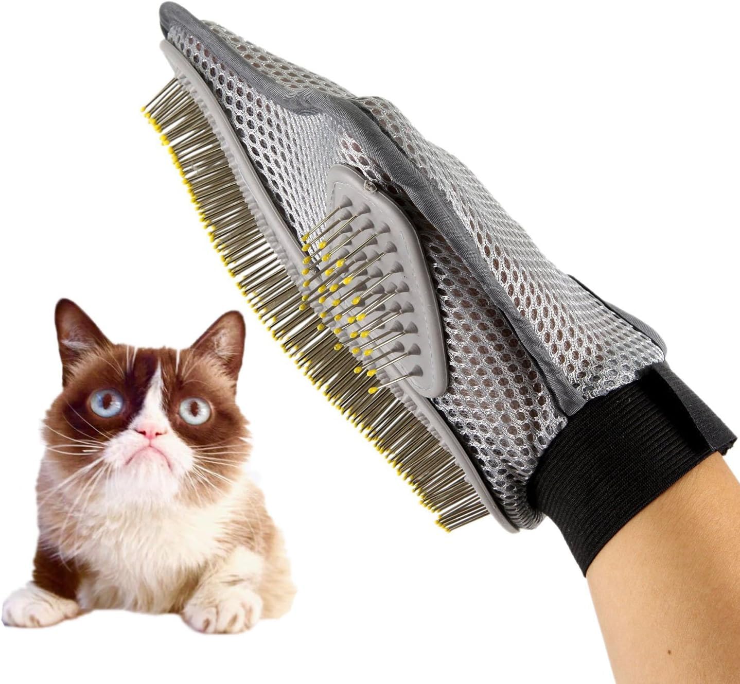 Pet Hair Removal Mitt - Comfortable Grooming & Deshedding Tool, Grey