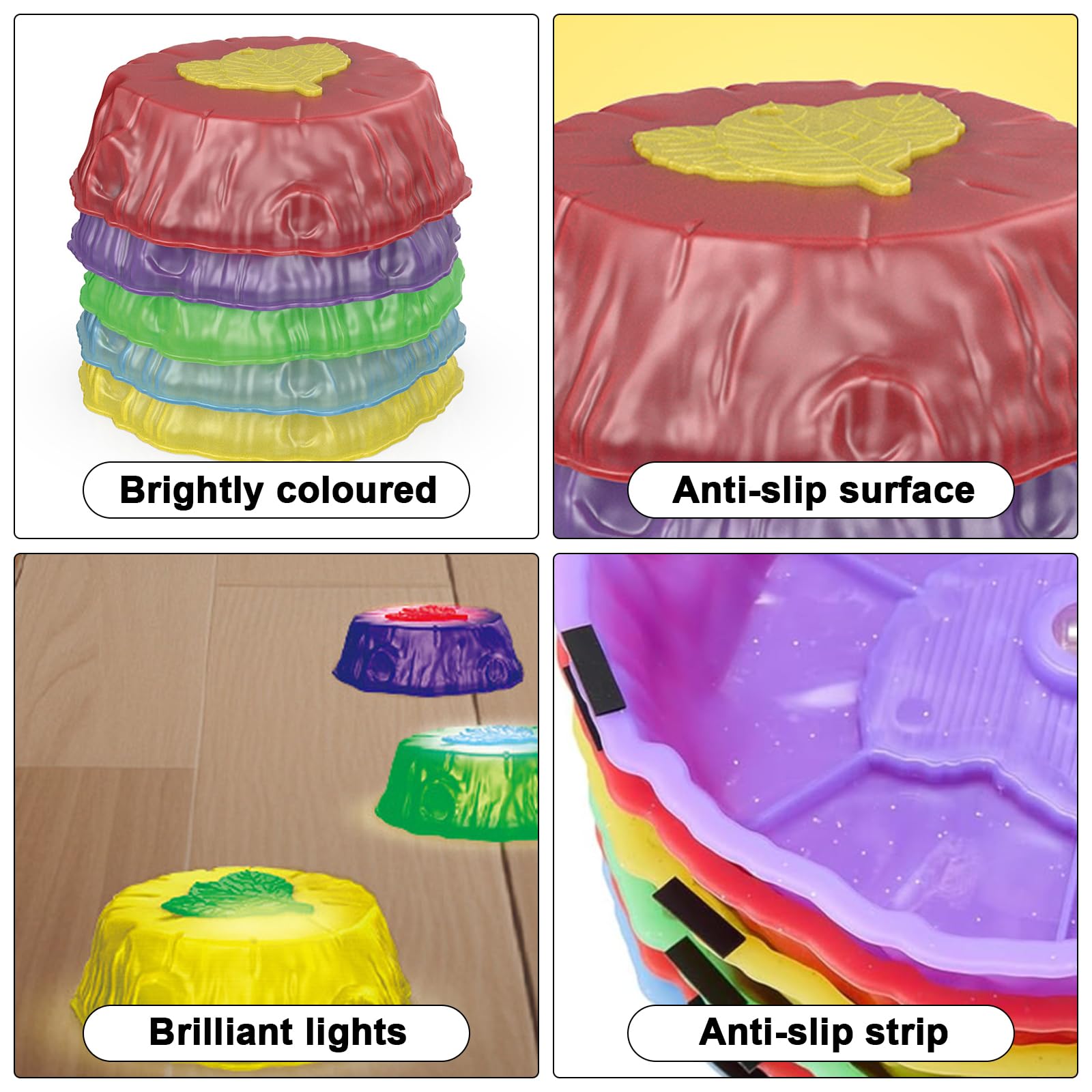 Light Up Stepping Stones For Kids – 6-Piece LED Balance Beams For Indoor & Outdoor Sensory Play-574907