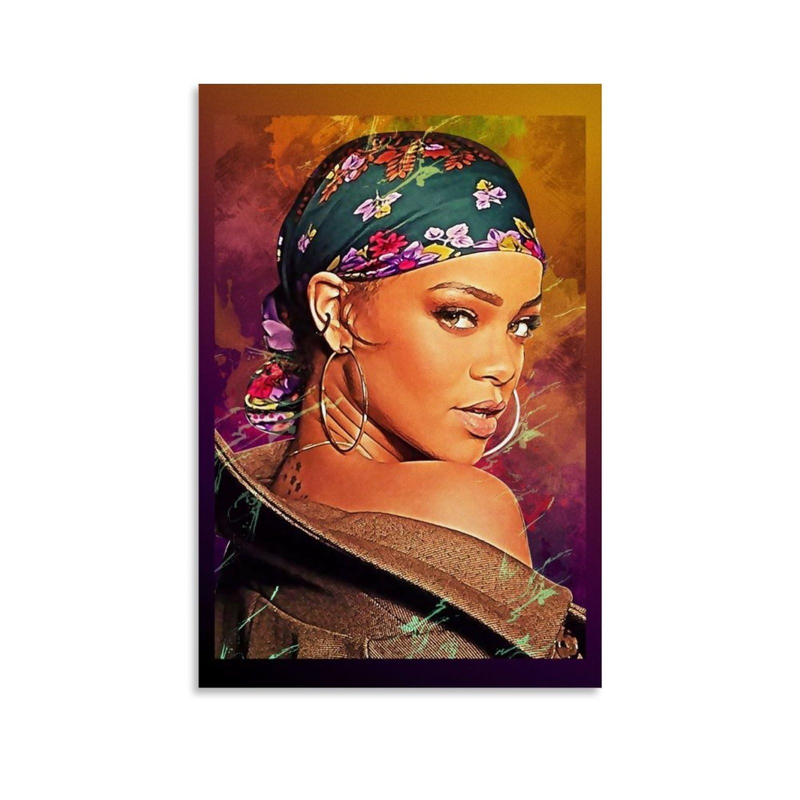 Poster Toile Rihanna 50x75 Cm Sans Cadre - Décoration Murale Chambre, Salon - Impression Haute Définition
