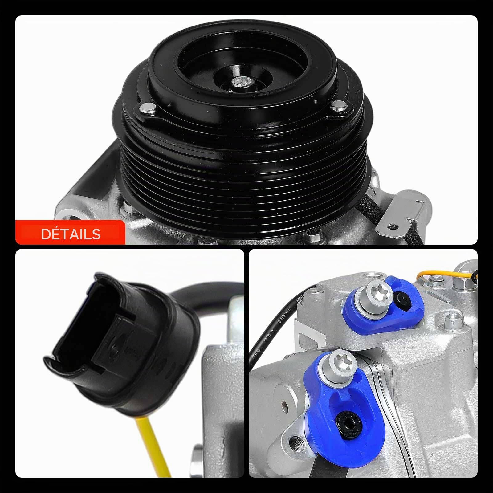 Frankberg Compresseur de climatisation avec embrayage, diesel, 64526987890 | Compatible avec: Série 5 Gran Turismo F07, Série 5 Touring F11, X6 E71 E72, X5 E70, Série 5 F10, Série 7 F01 F02 F03 F04