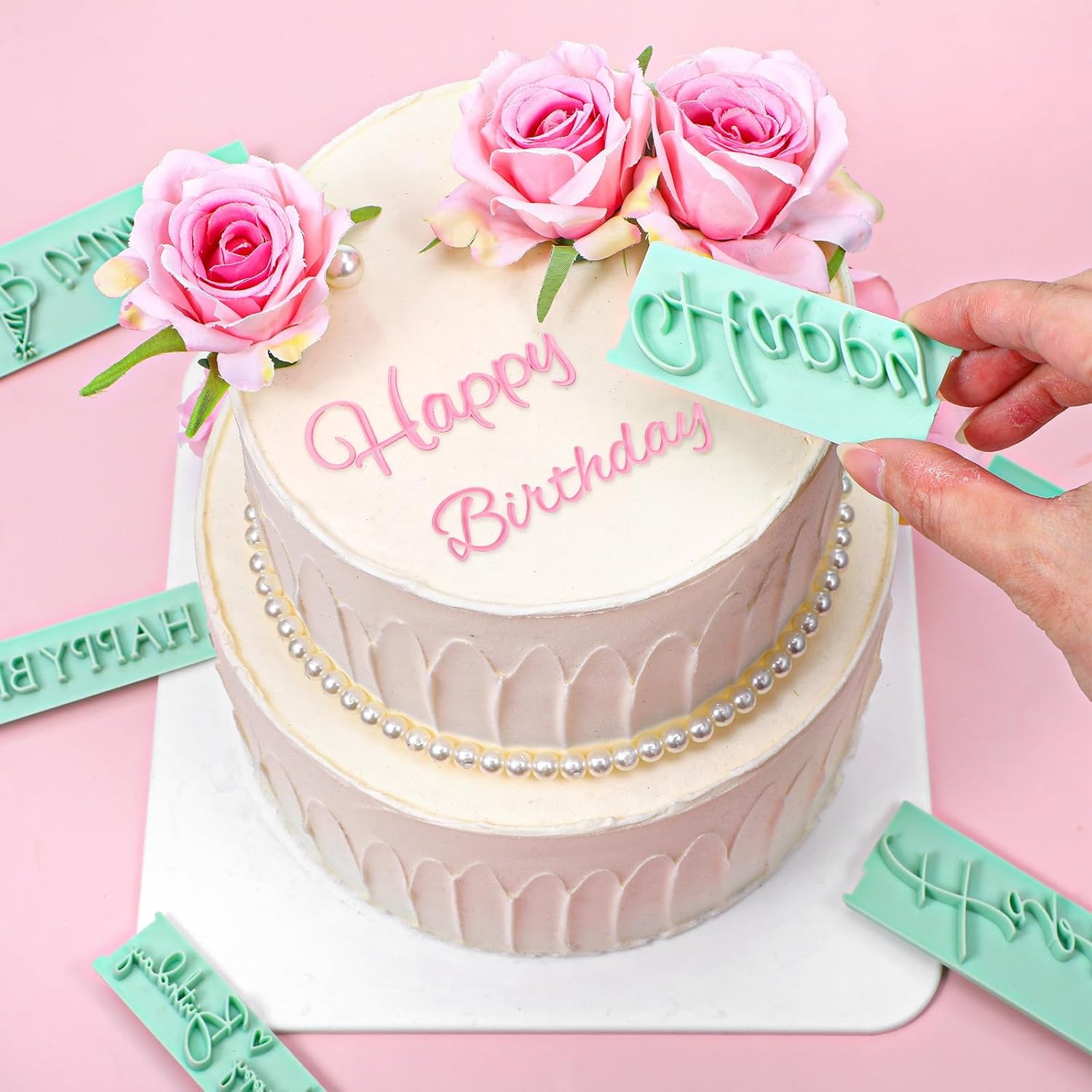 8pcs Happy Birthday Cookie Stamps Custom 3D Plastic Happy Birthday Fondant for Cake Birthdays Embosser Stamp Cake Fondant Stamp for Fondants Cupcake Decorating DIY - Image 6