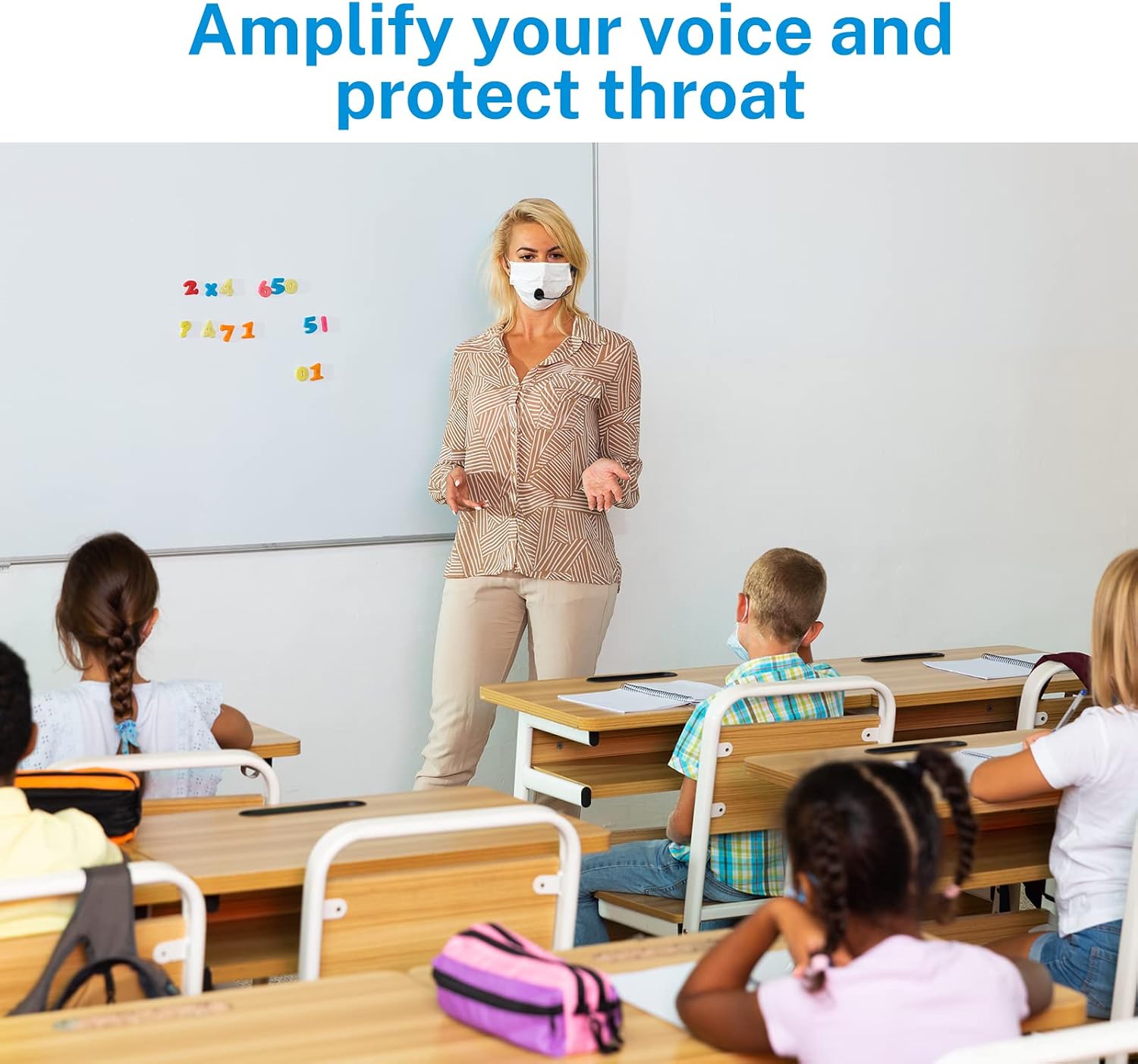 Moukey Voice Amplifier for Teachers,Voice Amp Microphone Headset-Mini/Portable/Rechargeable/Wearable-10W for 8-12 Hours Use