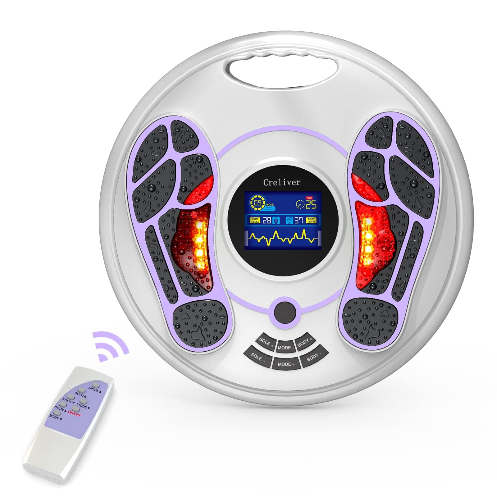 Creliver FSA or HSA Eligible EMS Foot Massager for Neuropathy Improves Blood Circulation,EMS Foot Stimulator Therapy TENS Unit for Feet, Back Pain, General Pain Relief, Muscle Pain