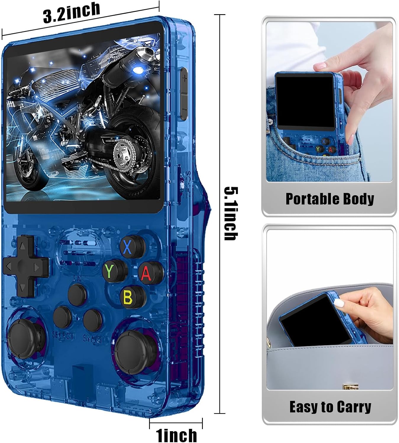 R36S Handheld Game Console Dimensions and Portability