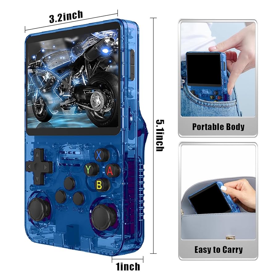R36S パープル 新品 Amazon.com: R36S Retro Handheld Game Console 3.5” HD Built