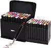 60 Piece Double End Crayon Set - Premium Quality Non-Pouring Crayons, Drying Resistant, Carrying Bag, Vibrant Color Pigments, Felt Pen Set Suitable for Kids and Adults