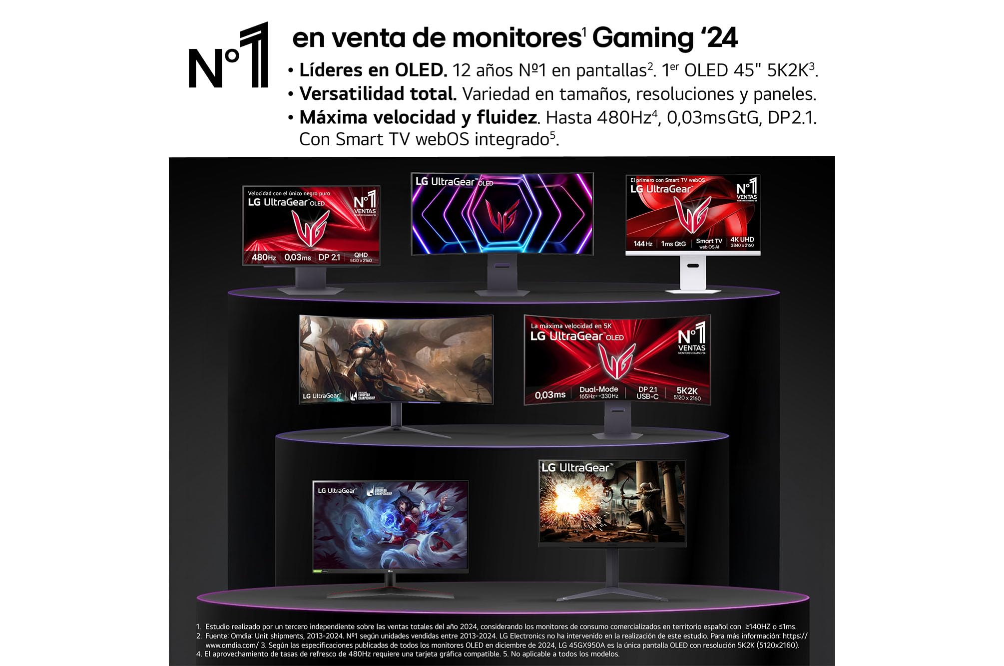 LG 27GX790A-B - Monitor Gaming Ultragear 27", Panel OLED, QHD (2560x1440), 16:9, 480Hz, 0.03ms, G-Sync Compatible, FreeSync Premium Pro, Pivotable, Morado Grisáceo — view 2