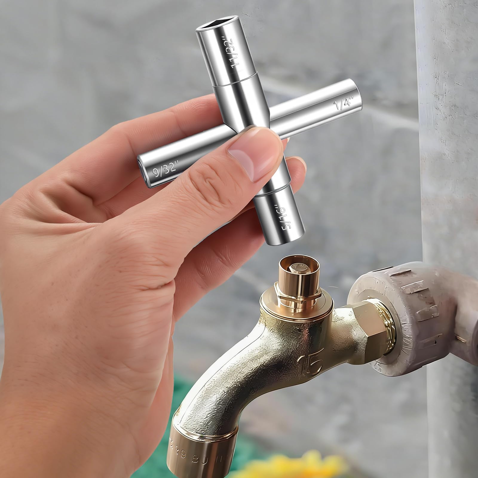Chiave Quadrata Contatore Gas a 4 vie, 6,5mm/7mm/8mm/9mm chiave universale per contatori, chiavi per sfiati radiatori, quadro elettrico, contatori di elettricità, contatore acqua e gas