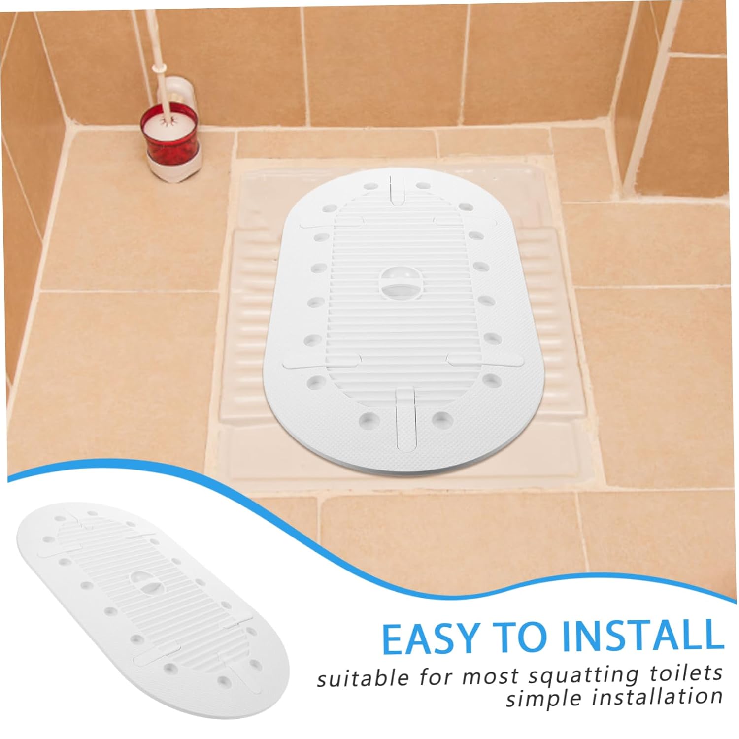 Sealing Squatting Pan Cover Odor Blocking Toilet Lid for Squatting Pit Thickened Device Household Bathroom Essential