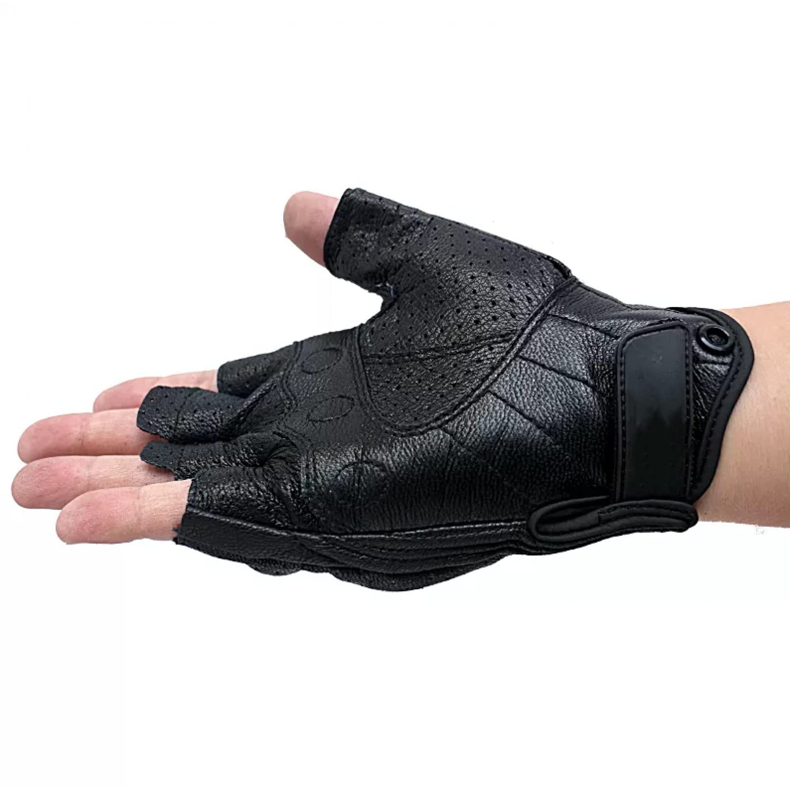 Guantes de motocicleta, guantes de medio dedo, de cuero, sin dedos, guantes de verano, guantes de moto, accesorio de bicicleta, deportes, carreras, ciclismo