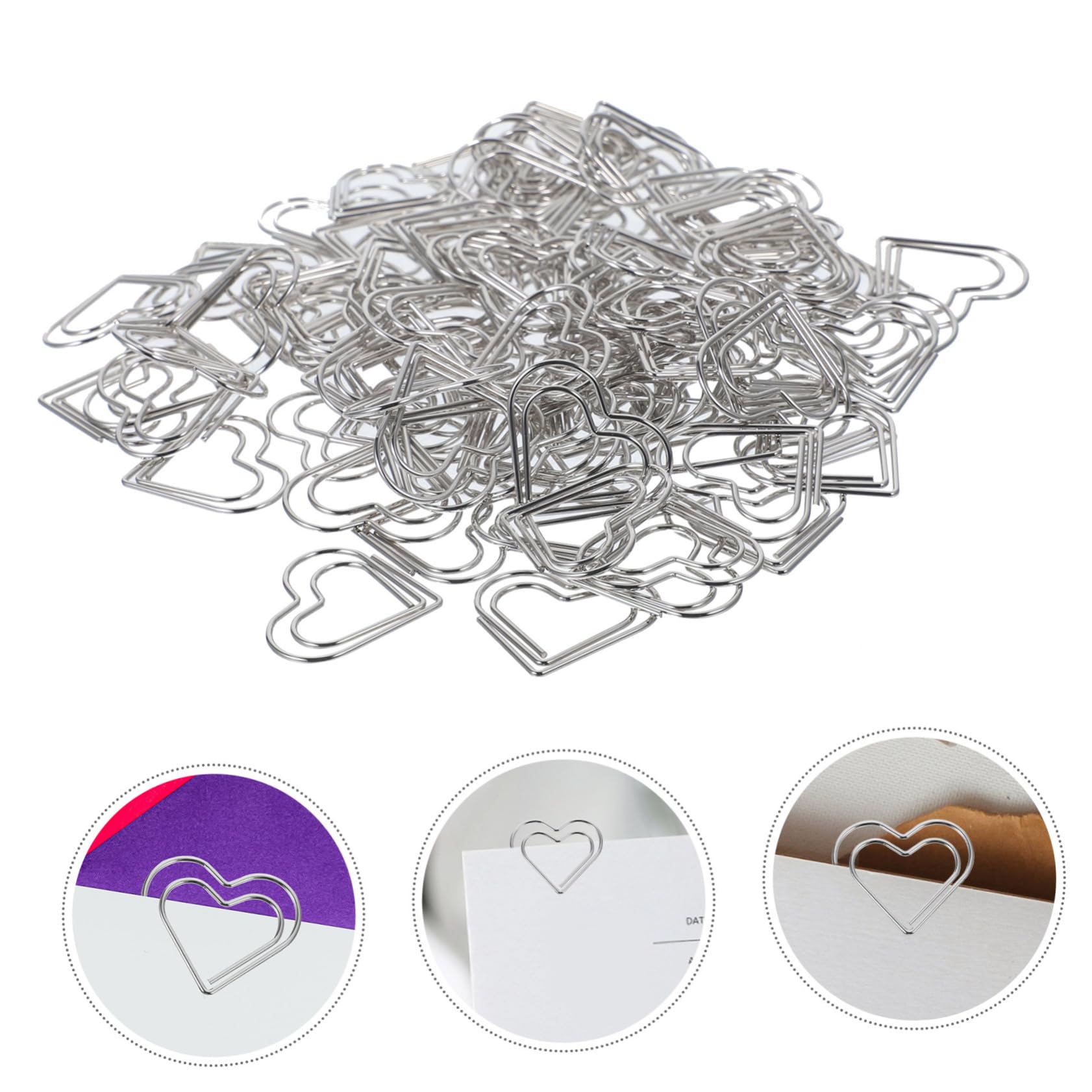 DOITOOL 4 Sätze Herzförmige Büroklammern Dekorative Büroklammern Aus Metall Für Dokumente Notizen Fotos Kreative Lesezeichen Für Büro Und Schule Delicate Paper Clips 100 Stück * 4