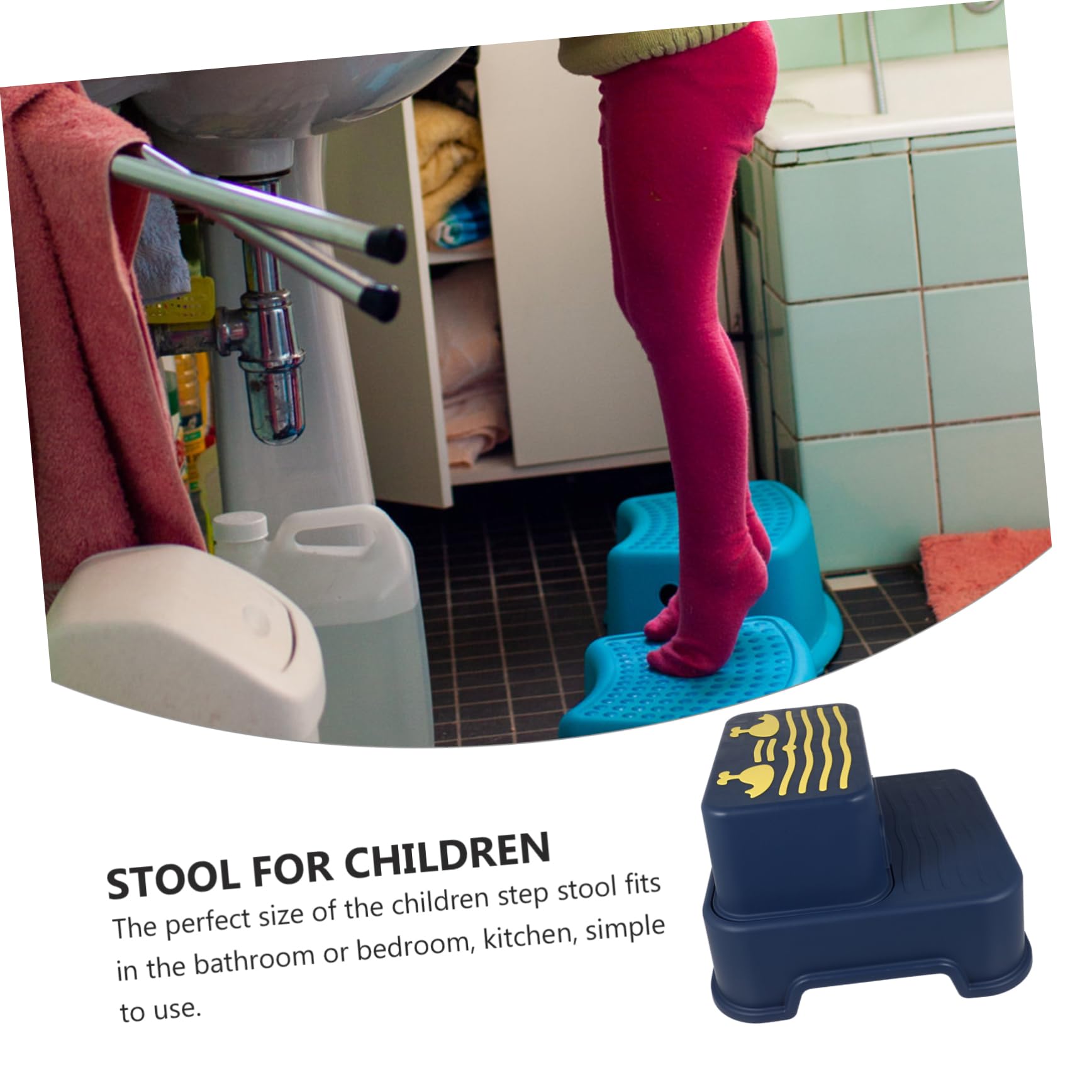 BESTonZON Marchepied Antidérapant Niveaux pour Garçon Fille Escabeau Pratique pour Lavabo Et Toilettes pour Apprentissage Indépendant Et Hygiène Personnelle