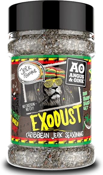 Angus & Oink | Exodust Caribbean Hot Jerk Seasoning | حار وفاكهي بشكل لا يقاوم | مثالي للدجاج ولحم الخنزير والأسماك | نكهات طعام الشارع الأصيلة | 200 جرام