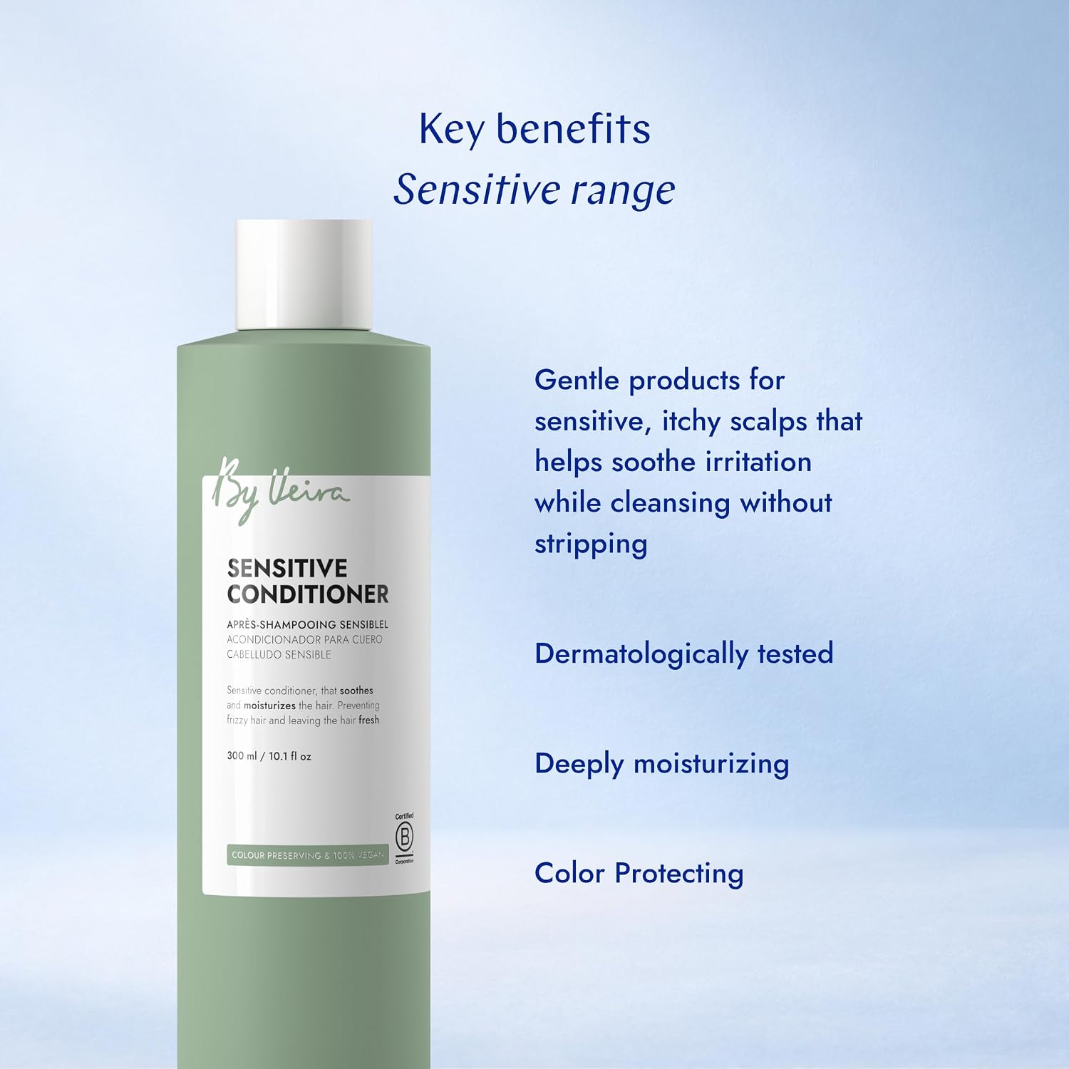 Sensitive Conditioner 10.1 Fl Oz, Soothes Itchy Scalp & Moistures Frizzy Hair, Colour preserving, 100% vegan & Sulphate/Silicone free image 4