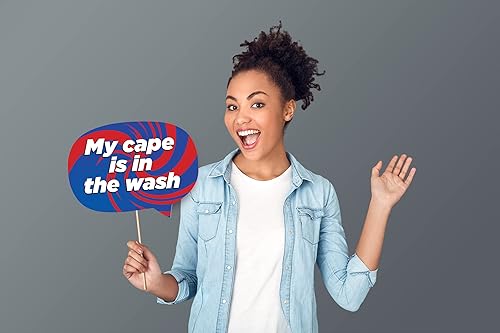 Miniatura 2 de Divertidos accesorios para cabina de fotos de superhéroes Bam, decoraciones de fiesta temática de superhéroes para baby shower o fiesta de