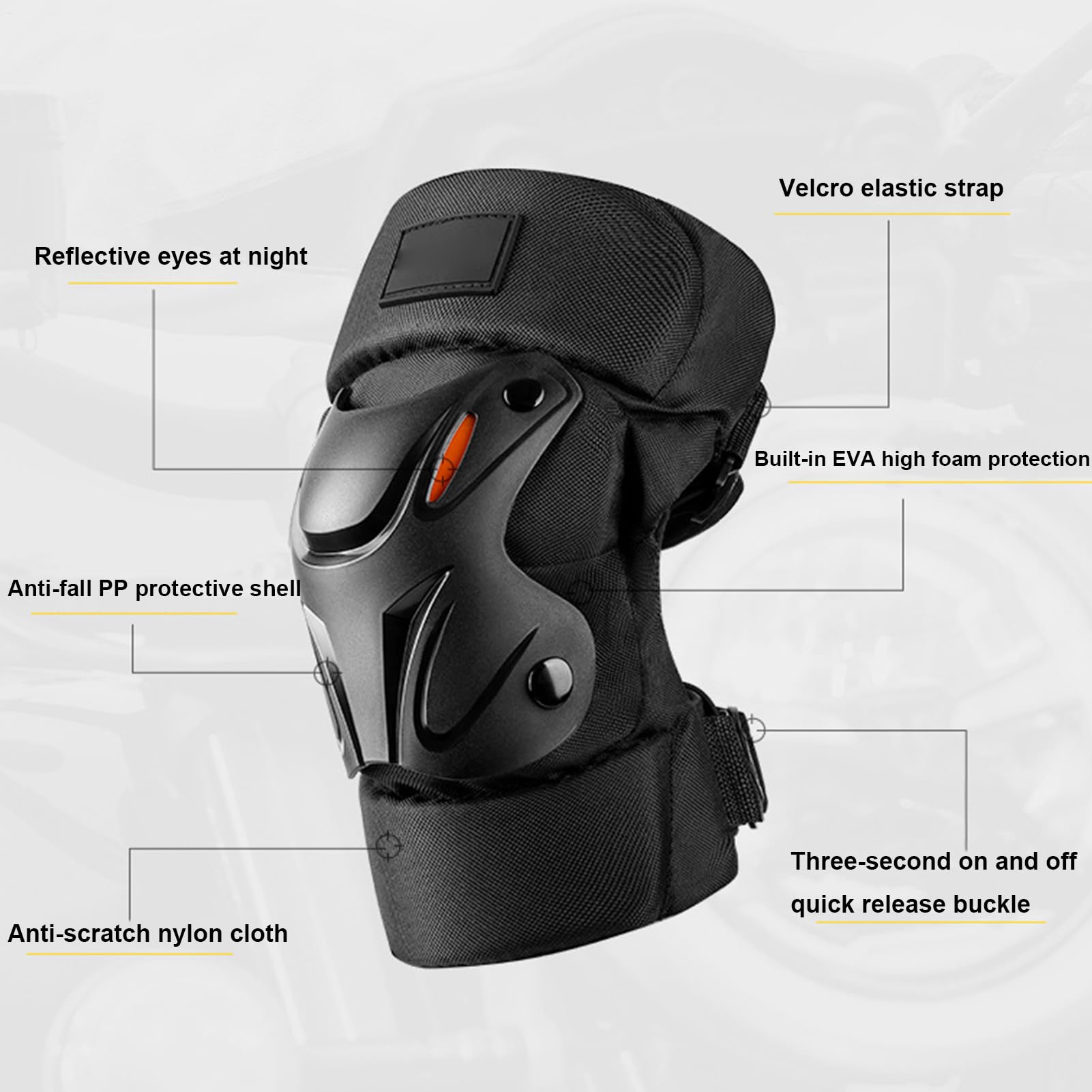 Ginocchiere per moto, riflettenti, protezioni per gomitiere, ginocchiere, per motociclismo e corse