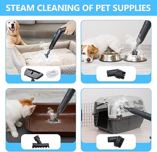 Miniatura 6 de Limpiador de vapor de calentamiento rápido con cable retráctil, vaporizador de grado profesional sin químicos para limpiar pisos, colchones,