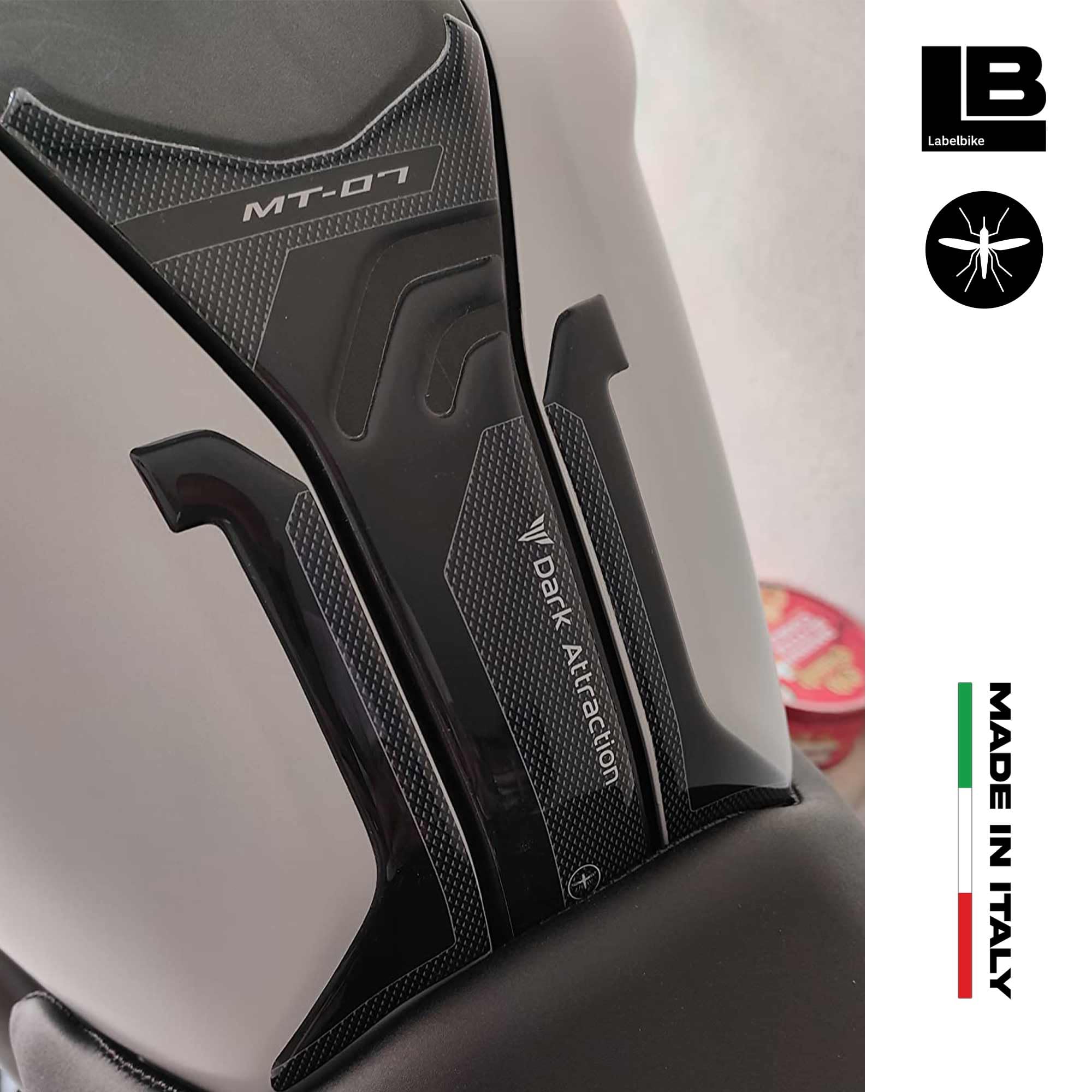 labelbike - Autocollant 3D Moto Réservoir Protection et Décoration en Résine compatible avec YAMAHA MT-07 2018-2020