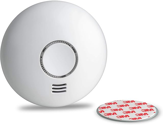 SEBSON Wireless Smoke Alarm Linkable incl. Magnetic Fixing, Smoke and Heat Detector, Photoelectric, Battery included, DIN EN 14604, VdS 3131- Ø120x36mm