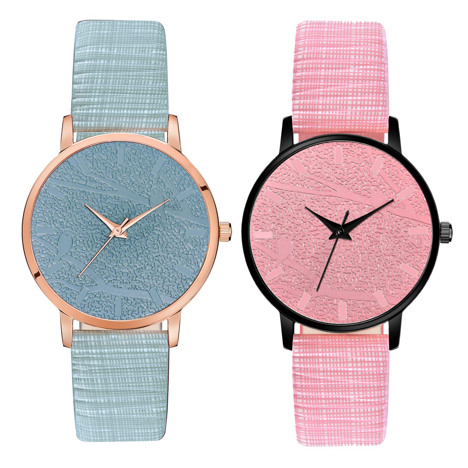 CLOUDWOOD Combo Pack of Analog Wrist Watch for Womens and Girls (Multicolor Dial Grey & Pink Colored Strap) (B0B2JZD5QC) Amazon Price History, Amazon Price Tracker