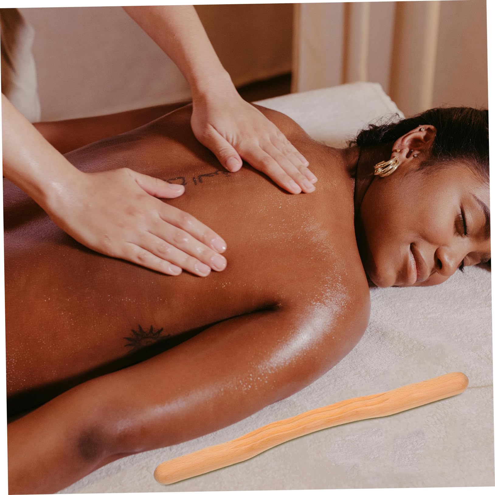 SHERCHPRY 4 Piezas raspando palo chatarra masaje muscular musculatura y palo de masaje para raspar madera masajeador de madera masajeador para viajar palos de masaje manual Caqui