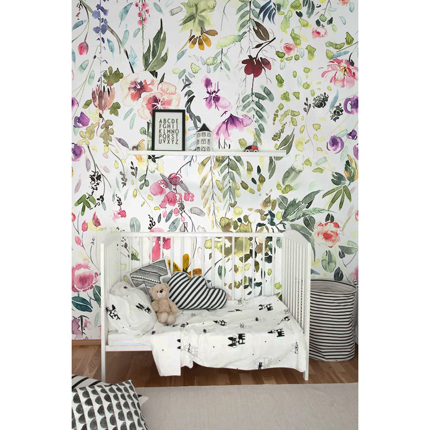 Papier peint floral pâle stickers muraux auto-adhésifs décoration meuble chambre salon cuisine 208x146