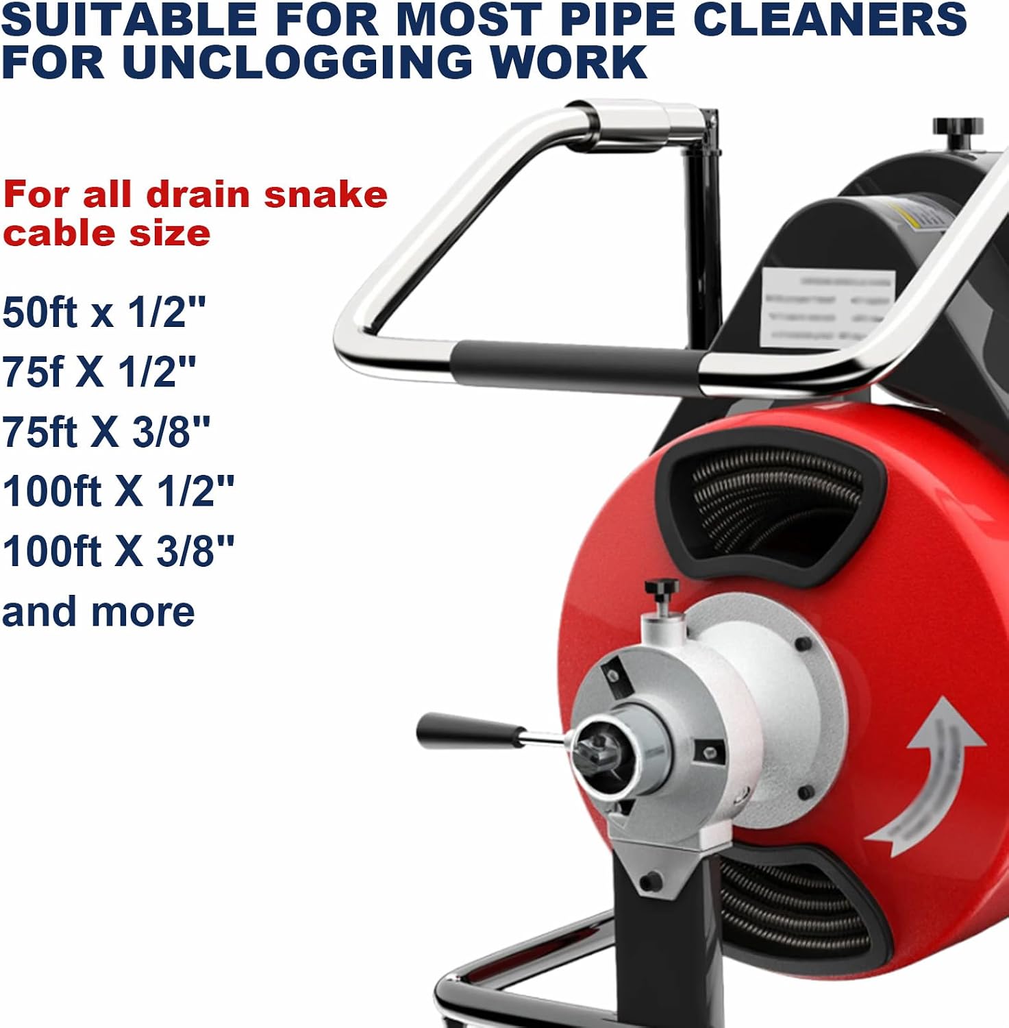 9Pcs Drain Snake Drill Attachment Cutter and Auger Set for 50FT-100FT Drain Machines Heavy-Duty Manganese Steel Cutters Fits 5/16" to 3/4" Cable Drains Cleaning Tools with Storage Case