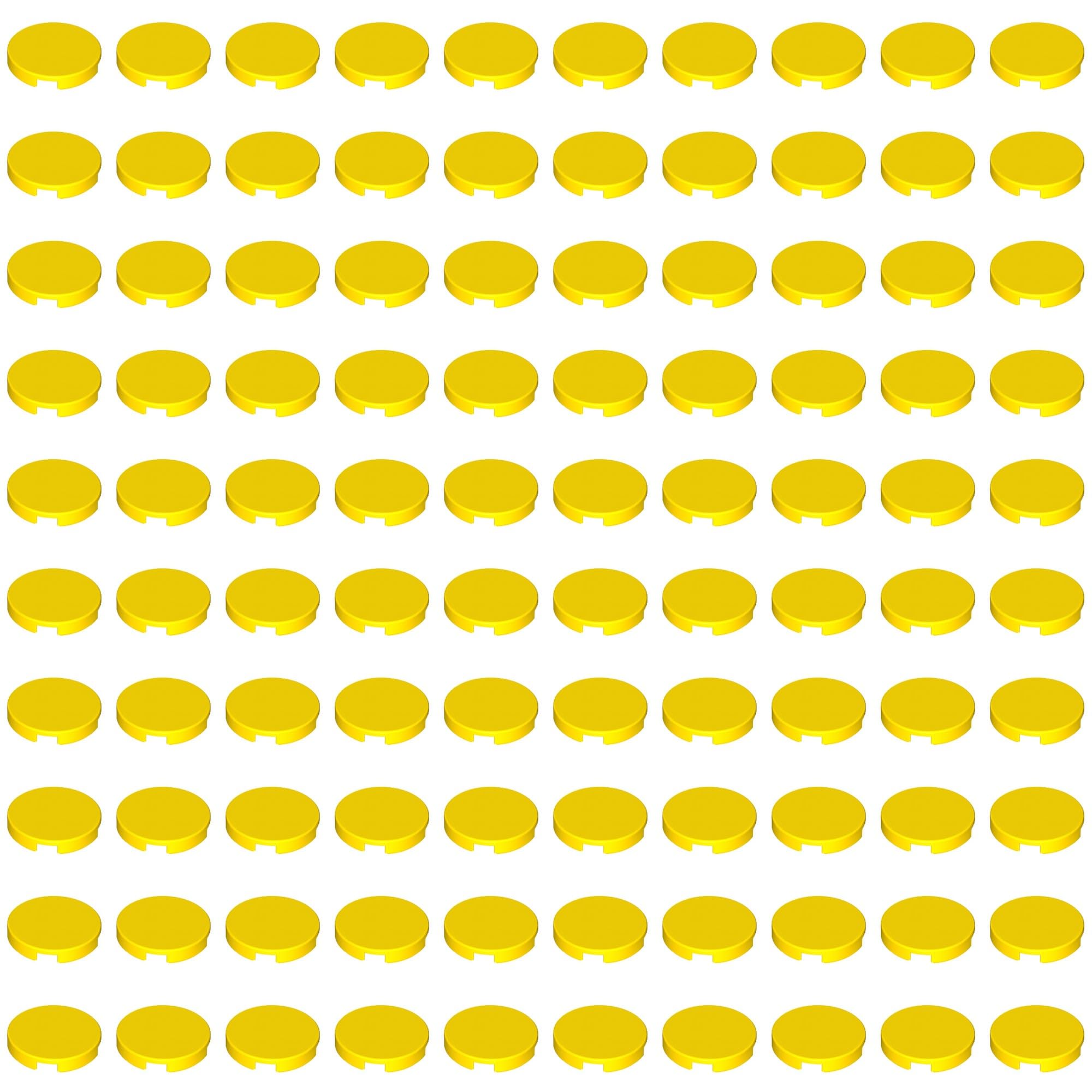 LEGO Tile, Round 2 x 2 with Bottom Stud Holder, Part 14769 (Yellow, 10, Bricks) — image 1