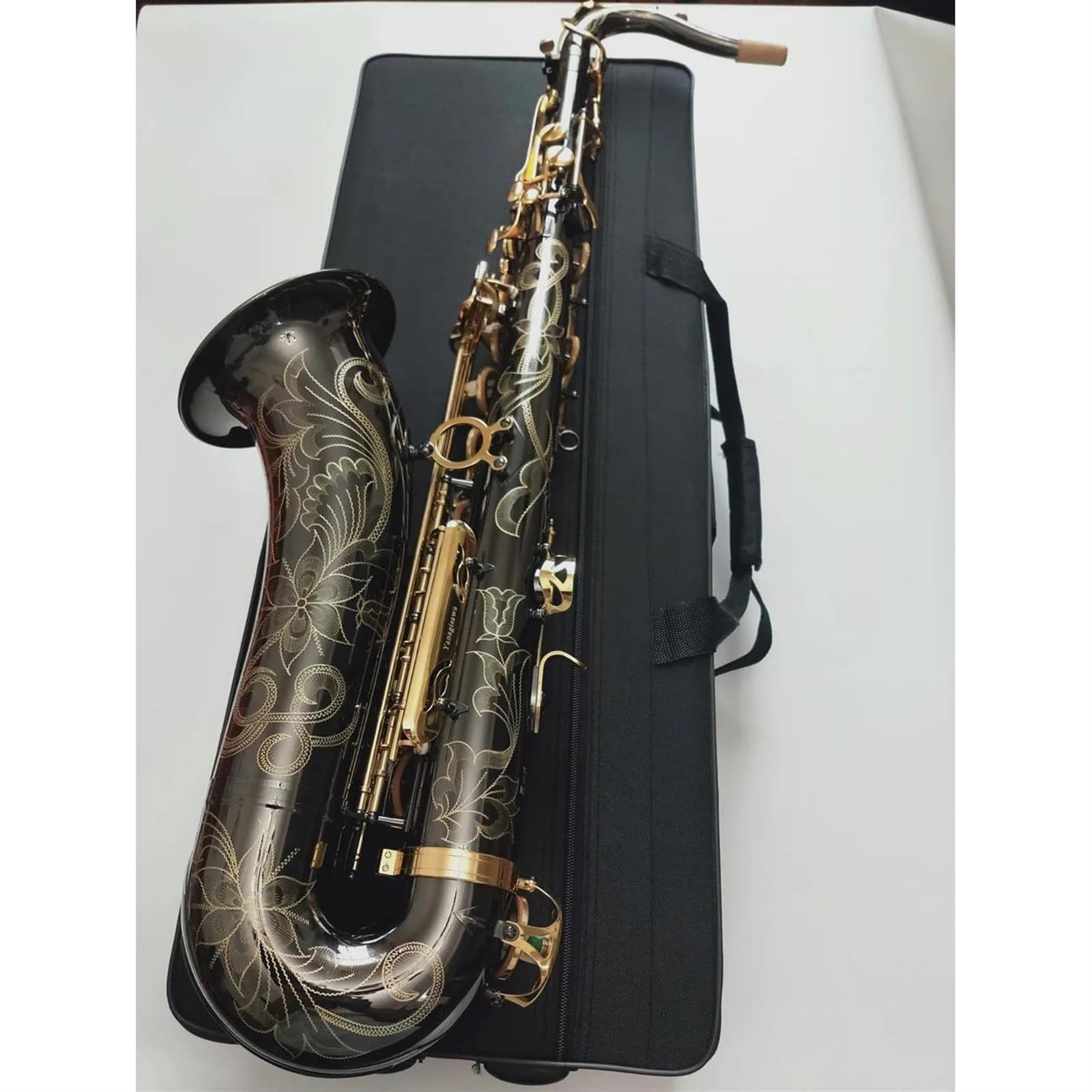 Strumento Sassofono Sassofono Tenore Professionale Performance Bb Flat Tune Musical Black Nickel Gold