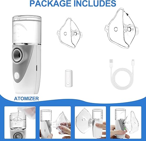 Miniatura 3 de Máquina nebulizadora para veterinarios, máquina portátil de nebulizadores de malla de mano, inhalador de vapor de niebla fría, viaje o uso diario en