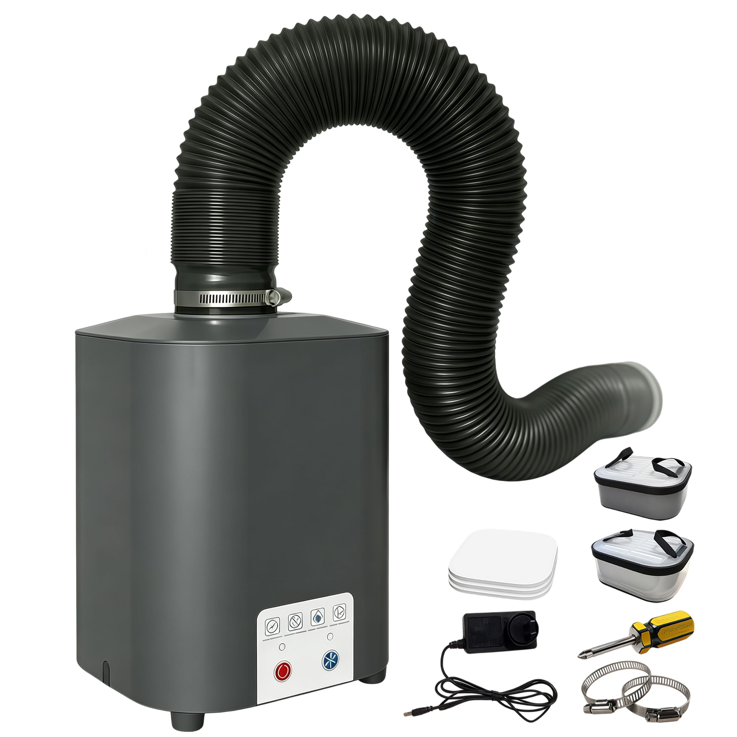 Purificador de aire para grabador láser extracción de humo portátil | para grabador con sistema de filtración de 3 niveles, mini absorbedor de humo, extracción de humo de soldar