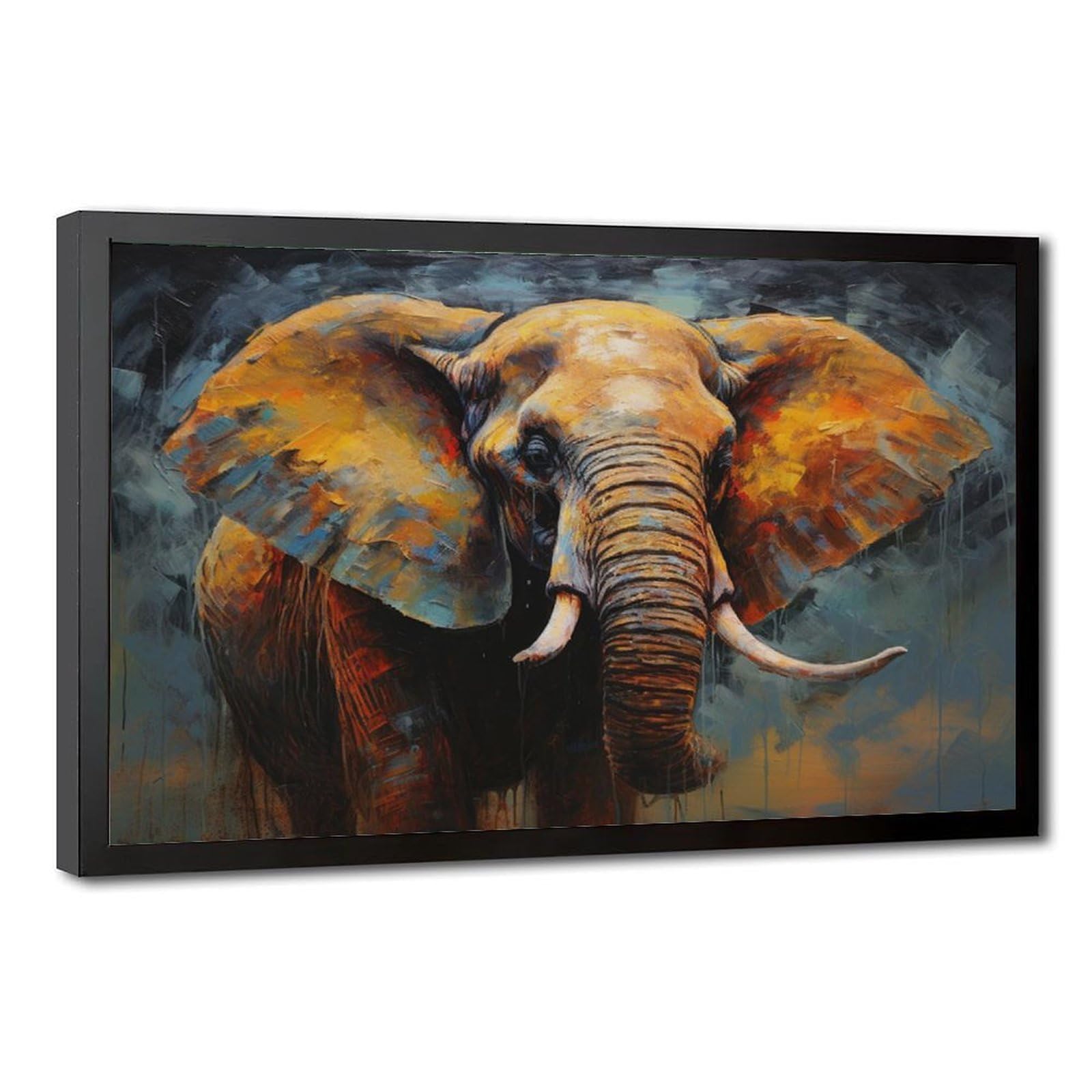 Bareronor Watercolour Elephant Poster Canvas Poster Bedroom Decor Landscape Office Room Decor Gift 24" L X 36" W