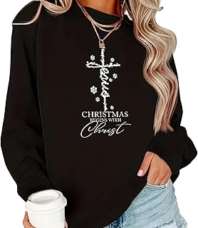 Christian Women's Shirt Christmas Begins with Christ- Soft - Comfortable - Religious Gifts for Women (Medium, Black)