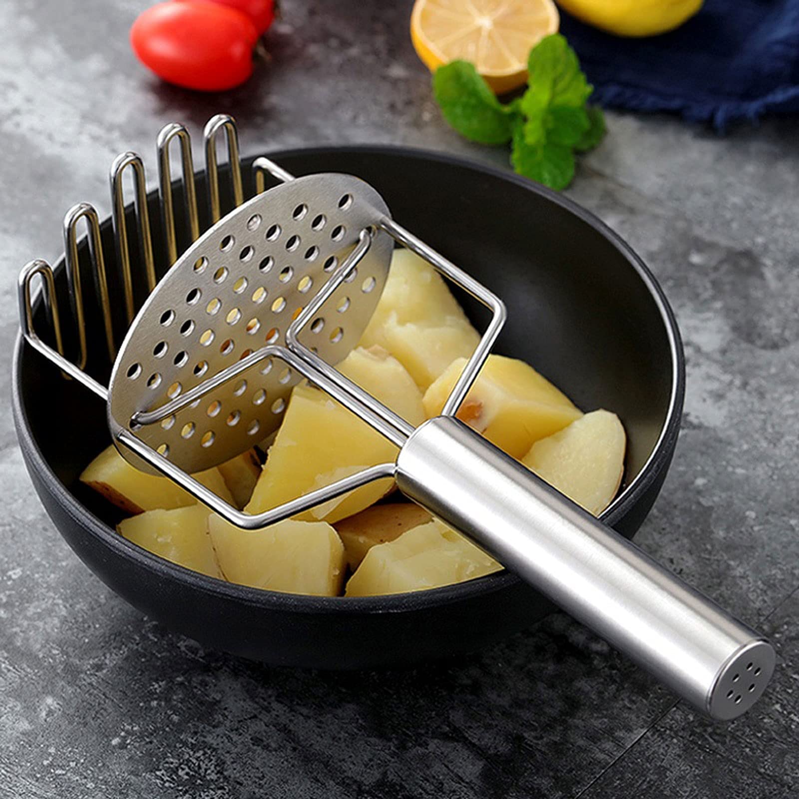 Schiacciapatate Schiacciapatate Ricer in Acciaio Inossidabile Doppia pressa per purea di Cibo Pressa Manuale Ricer per Patate Alimenti per Verdure Utensile da Cucina