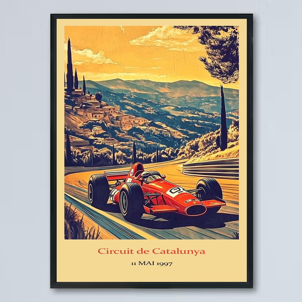 Vintage F1 Racing Circuit de Catalunya 11 MAI 1997 Poster, Race Car Print, Vintage Car Racing Poster, Race Fan Gift, Executive Office Decor, F1 Gift Idea Q5PflY